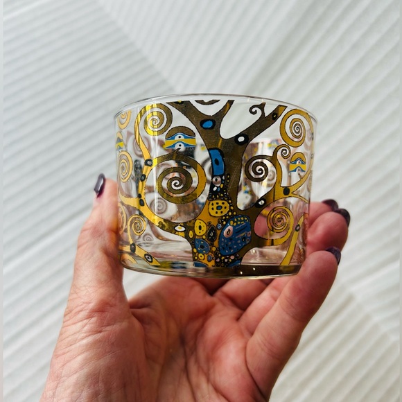 Gustav Klimt Fine Painted Wine Glasses X2 - Picture 1 of 5